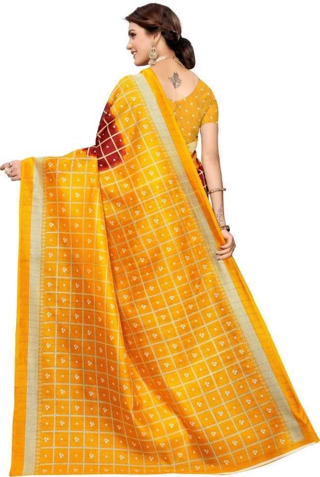 Trendy Mysore Silk Checks With Printed Saree - Springkart 