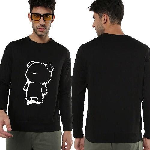 Men's Cotton Blend Fleece Oversized Graphic Print Sweatshirt - Springkart 