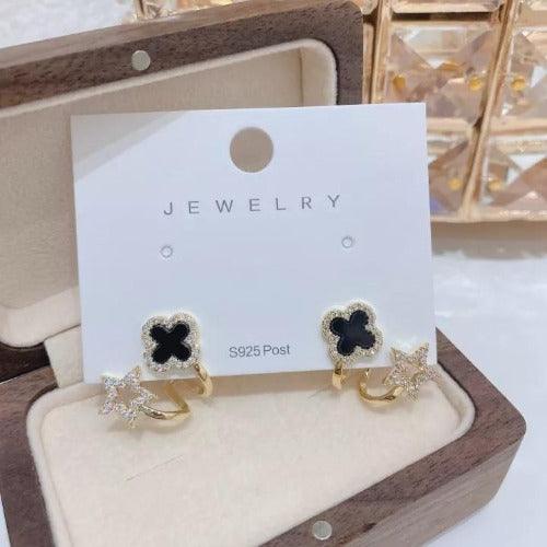 AVR JEWELS Korean Fashion Vibrato live four leaf Clover Earrings - Springkart 