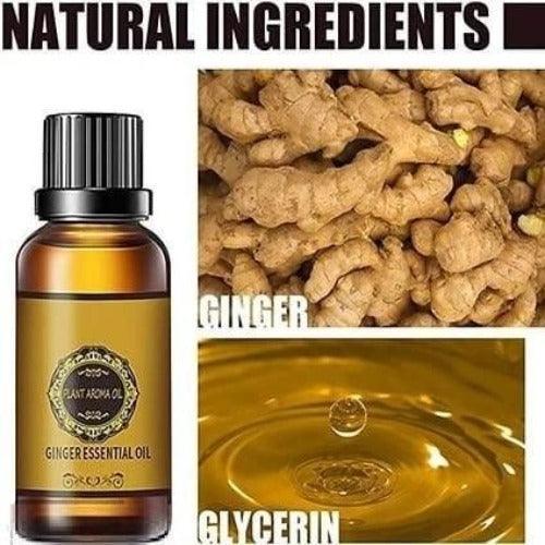 Belly Drainage Ginger Oil, Lymphatic Drainage Ginger Oil, Slimming Tummy Ginger Oil, Ginger Essential Oil for Swelling and Pain Relief, Care for Skin (10ML) - Springkart 