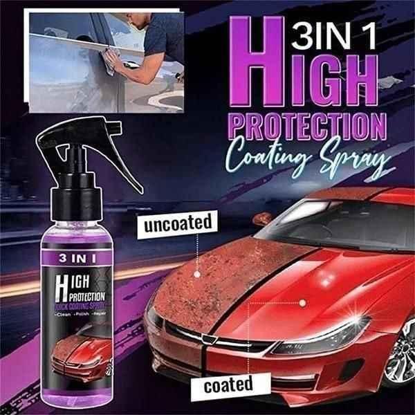 3 in 1 High Protection Quick Car Ceramic Coating Spray - Car Wax Polish Spray (Pack of 2) - Springkart 