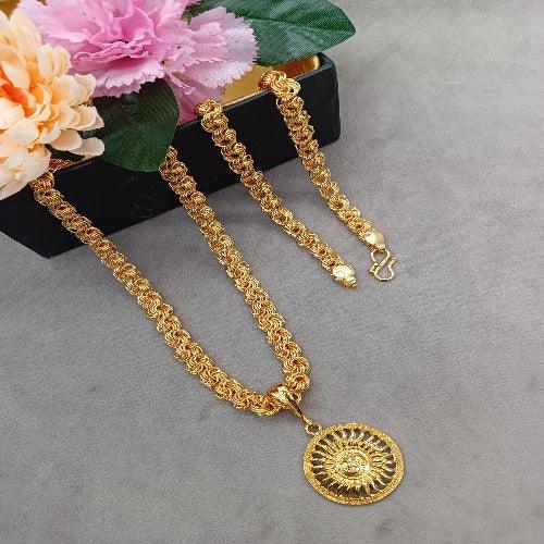 Luxurious Men's Gold Plated Pendant With Chain Vol 2 - Springkart 