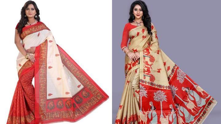 New Art Silk Printed Saree - Springkart 