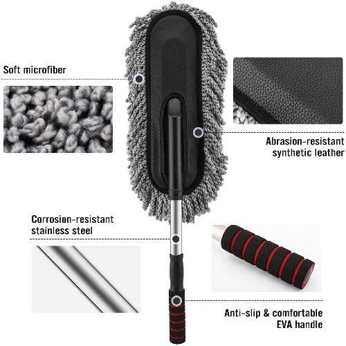 Retractable Flexible Microfiber Car Duster With Handle 360 Degree Rotating Mop - Springkart 