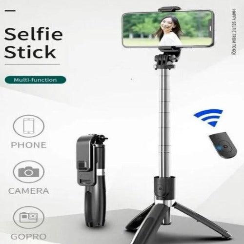 EARPHONIX Wireless Bluetooth Foldable XT-02 (K10) Mini Tripod Extendable Selfie Stick - Springkart 