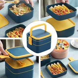 Double-Layer Airtight Square Lunch Box - Springkart 