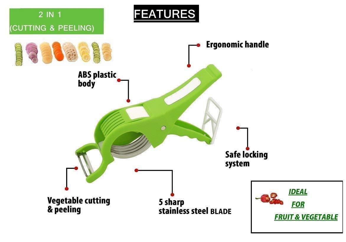 Plastic 2 in 1 Vegetable & Fruit Multi Cutter - Springkart 