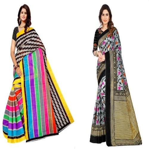 Gorgeous Mysore Silk With Printed Work Combo Pack Saree - Springkart 