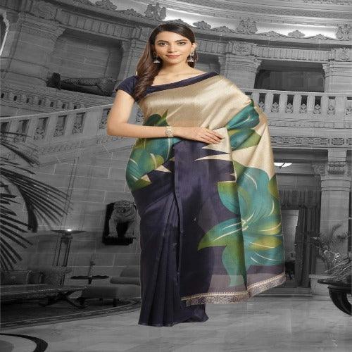 Unique Printed Art Silk Sarees - Springkart 