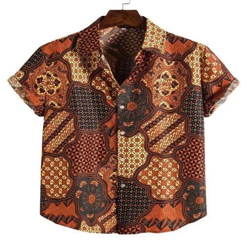 Men's Causal Printed Lycra Blend Shirts - Springkart 