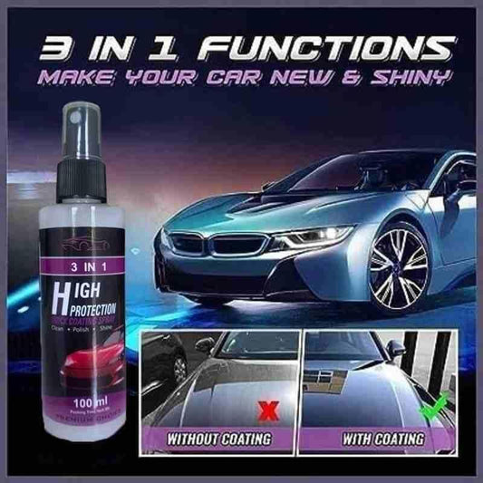 3 in 1 High Protection Quick Car Ceramic Coating Spray - Car Wax Polish Spray - Springkart 