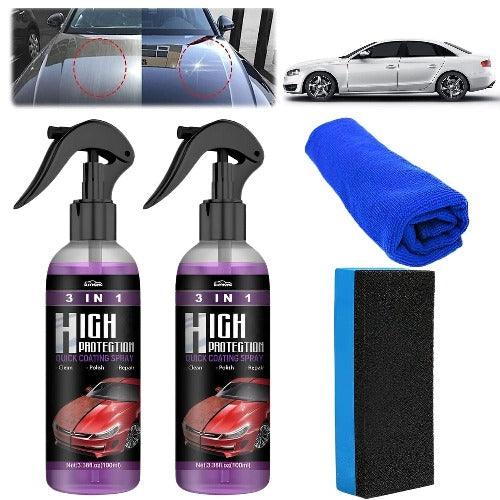 3 in 1 High Protection Quick Car Ceramic Coating Spray - Car Wax Polish Spray (Pack of 2) - Springkart 