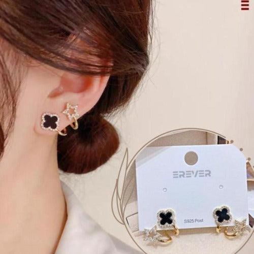 AVR JEWELS Korean Fashion Vibrato live four leaf Clover Earrings - Springkart 