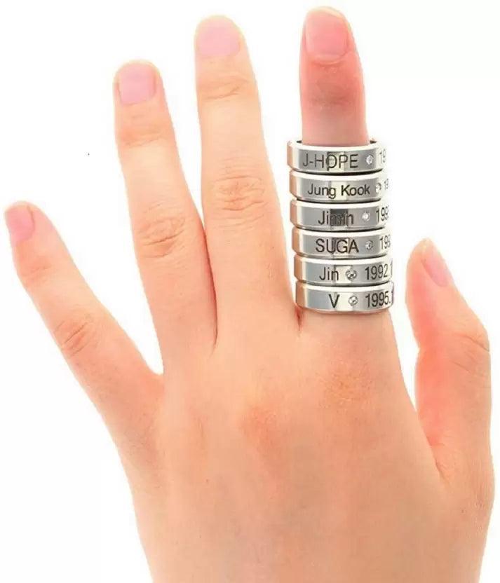 Titanium Stylish Look Unisex Ring Stainless Steel Silver Plated Ring - Springkart 