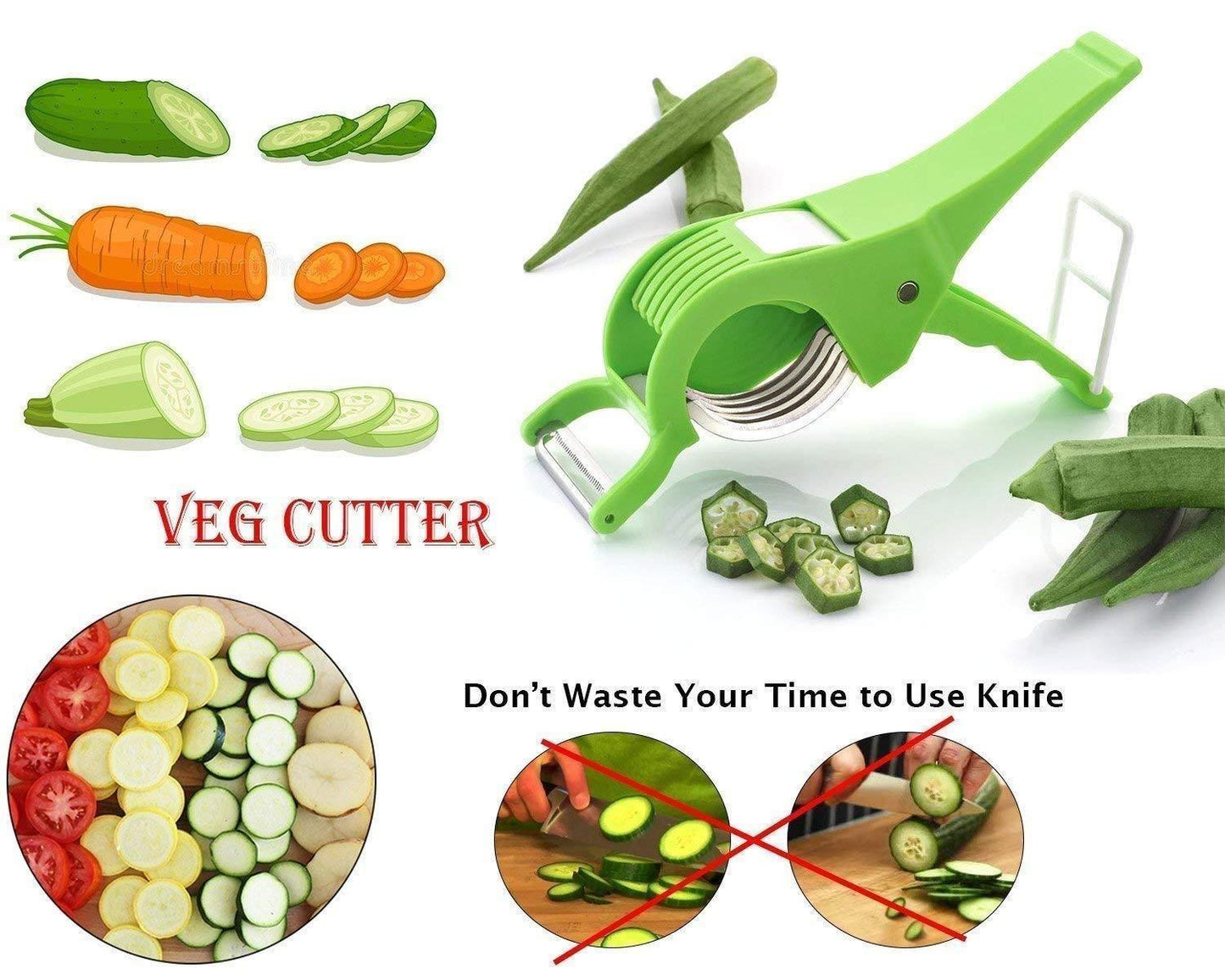 Plastic 2 in 1 Vegetable & Fruit Multi Cutter - Springkart 