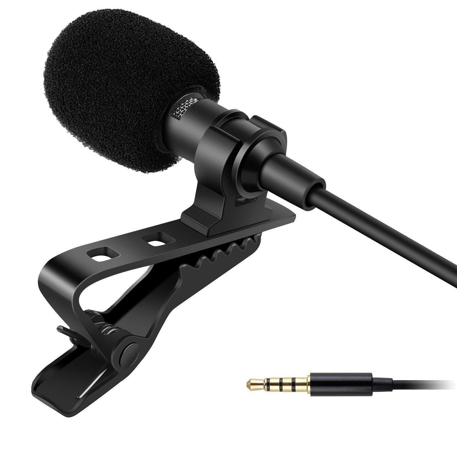 Dynamic Lapel Collar USB Omnidirectional Mic Voice Recording Lavalier Microphone For Singing YouTube, Black - Springkart 